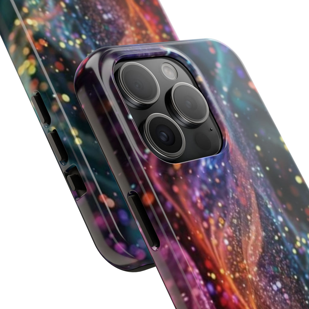 Galaxy Nebula Phone Case | Colorful Cosmic Swirl, Glitter Starry Design