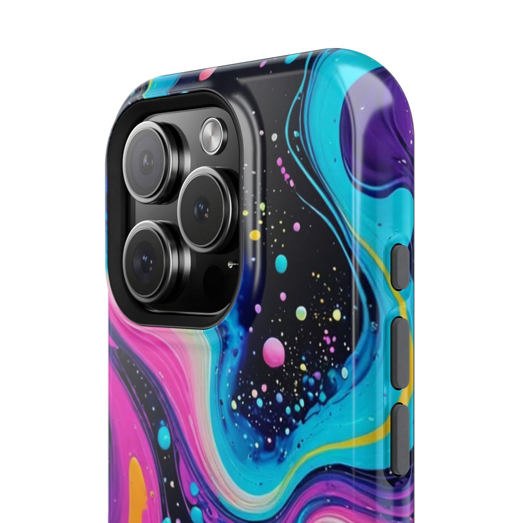Impact-Resistant Phone Case — Neon Galaxy Swirl