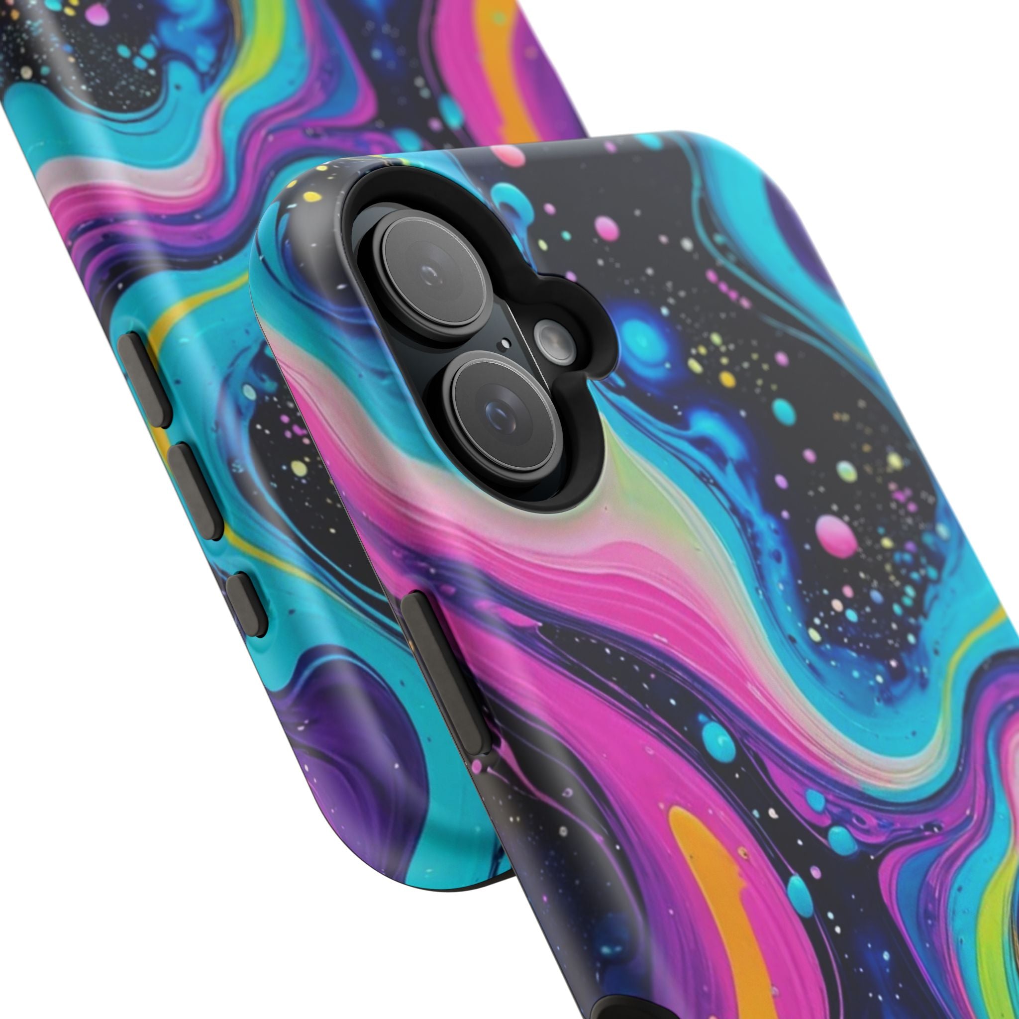 Impact-Resistant Phone Case — Neon Galaxy Swirl