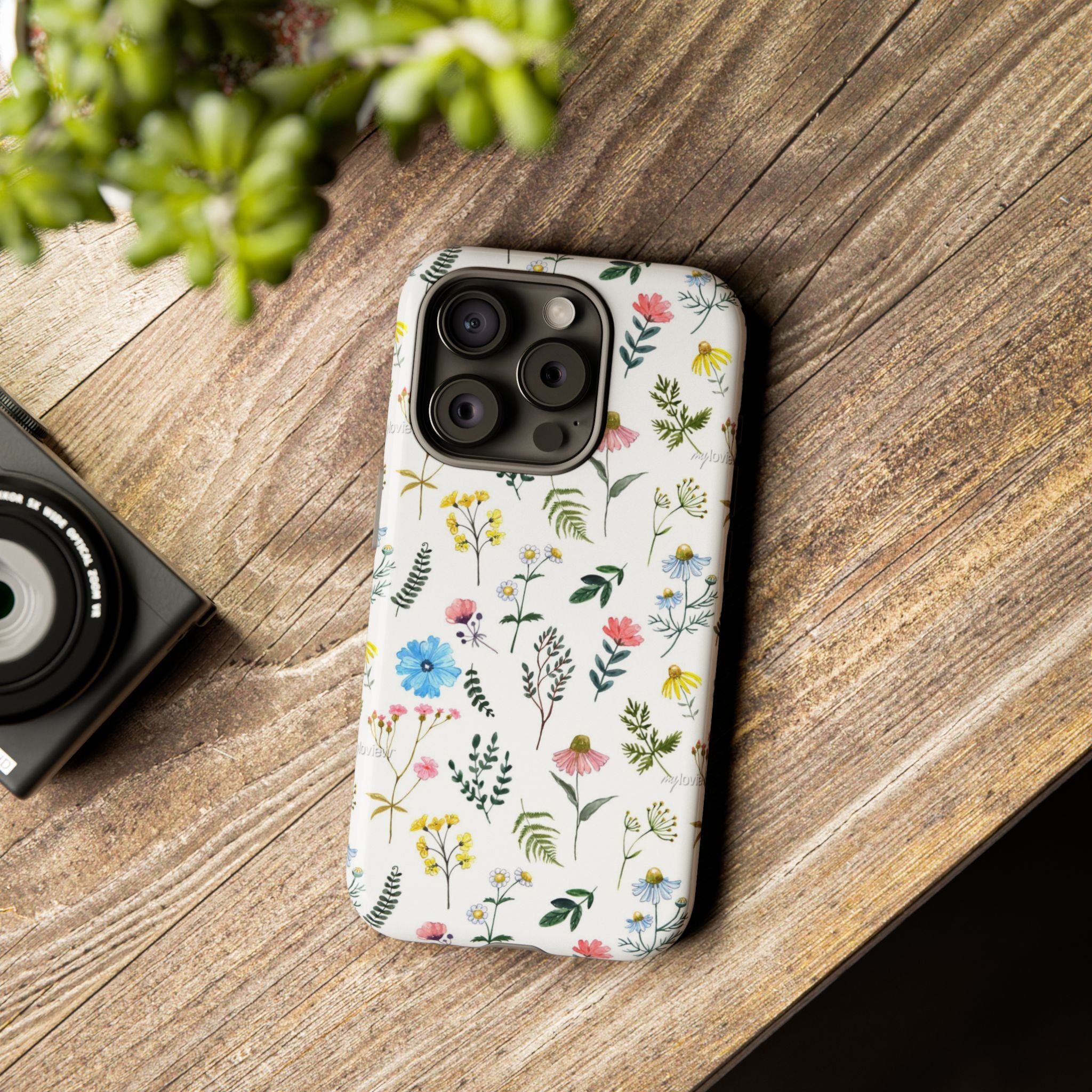 Wildflower Pattern Tough Case | Floral Phone Case, Botanical Print
