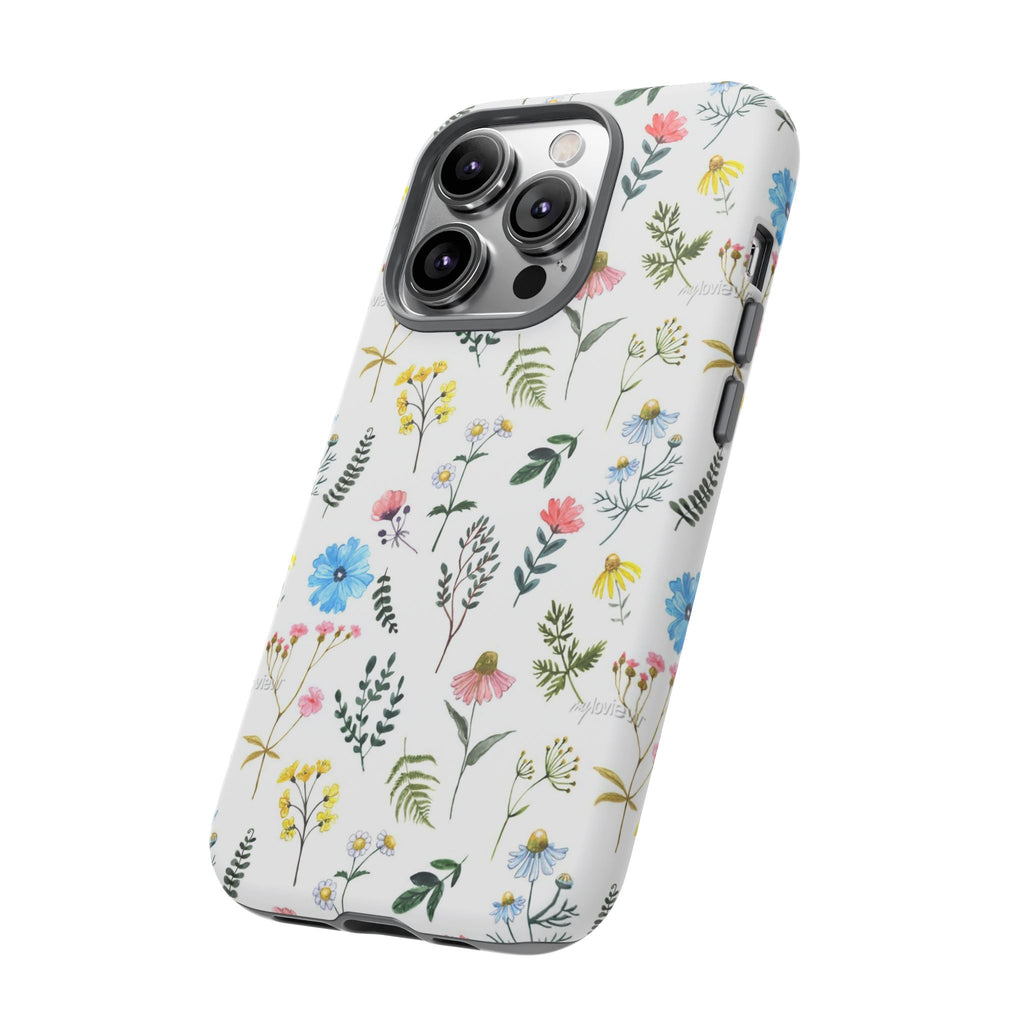 Wildflower Pattern Tough Case | Floral Phone Case, Botanical Print