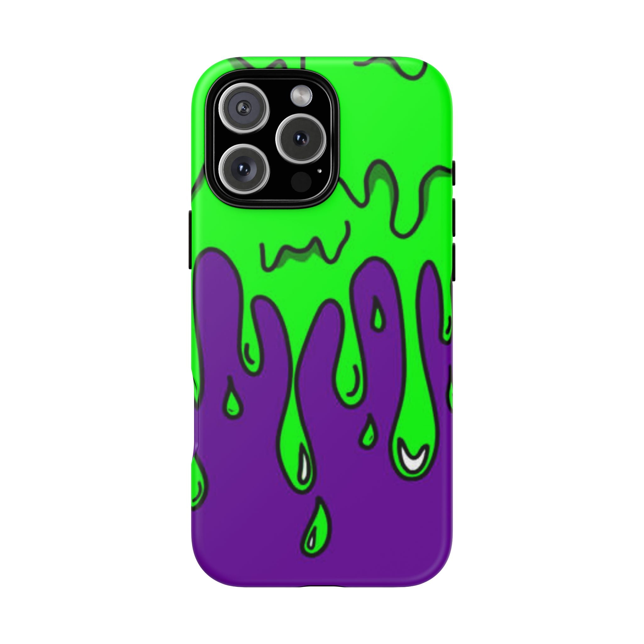 Green and Purple Drip Art Phone Case | Slim Protective Phone Case