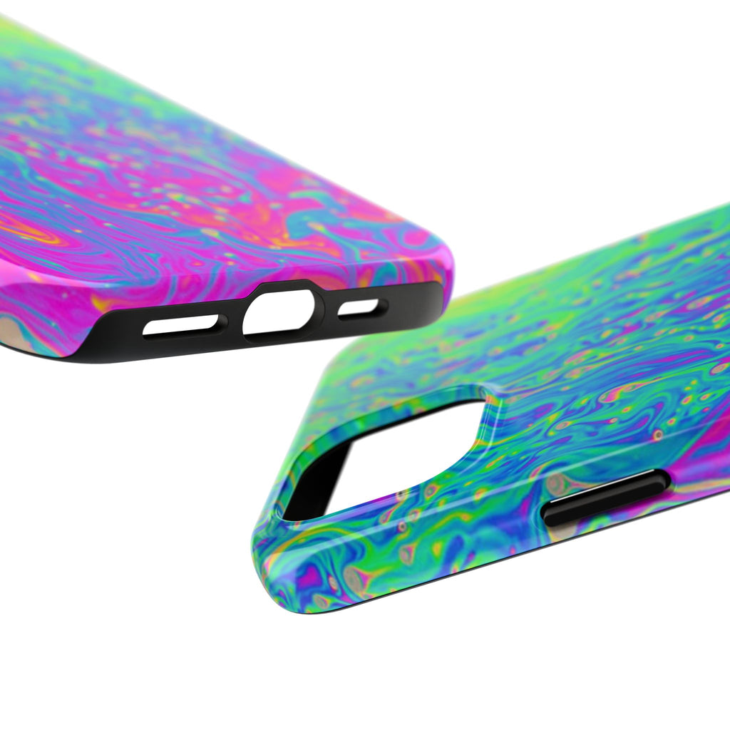 Psychedelic Swirl Tough Phone Case — Neon Marble iPhone Protector