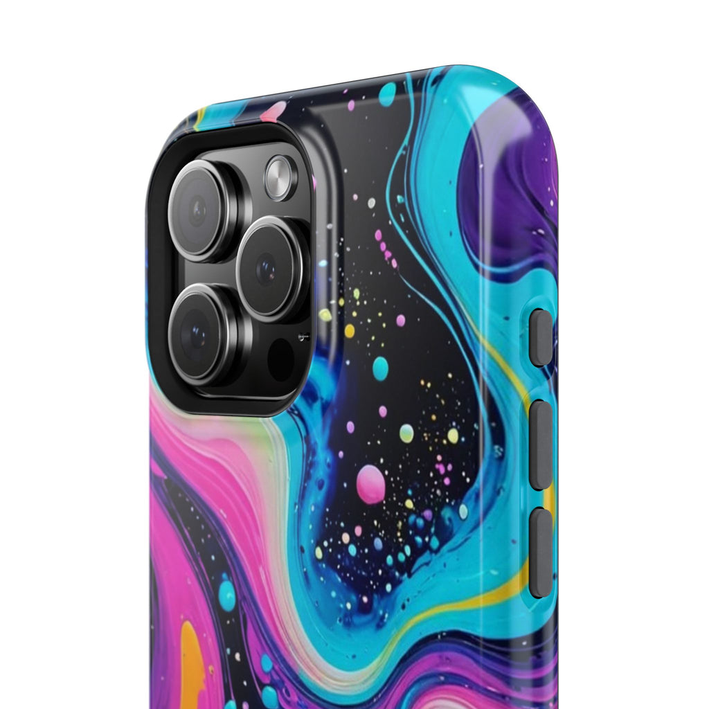 Impact-Resistant Phone Case — Neon Galaxy Swirl