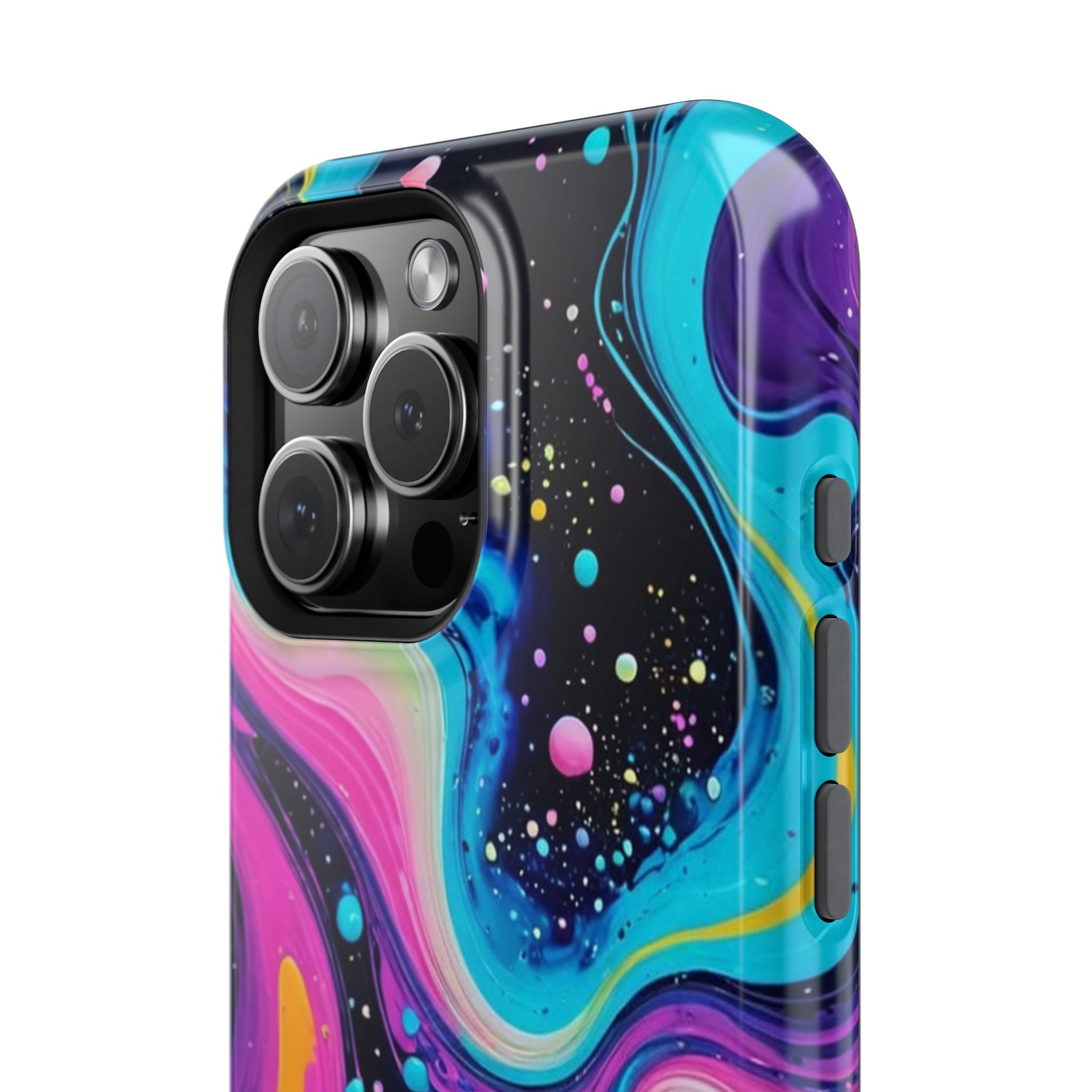 Impact-Resistant Phone Case — Neon Galaxy Swirl