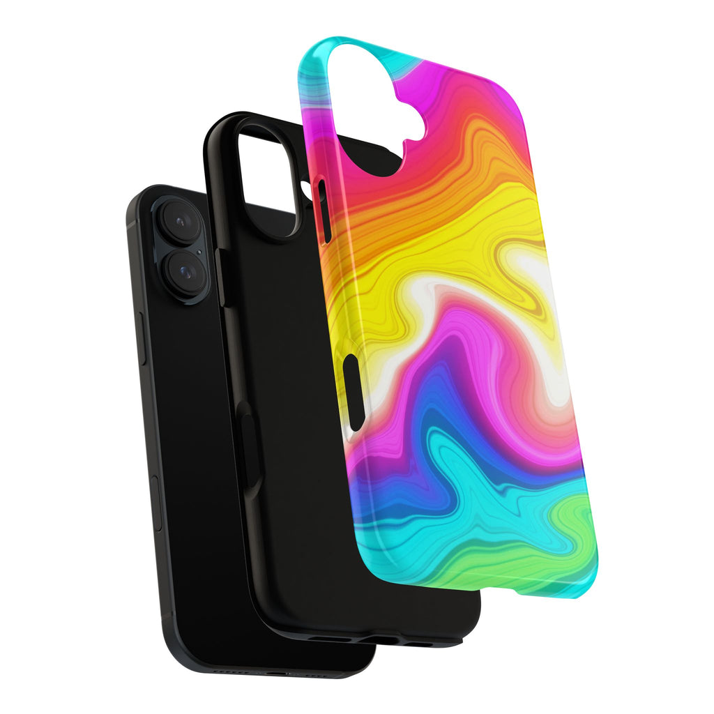 Rainbow Marble Swirl Phone Case | Tough Case