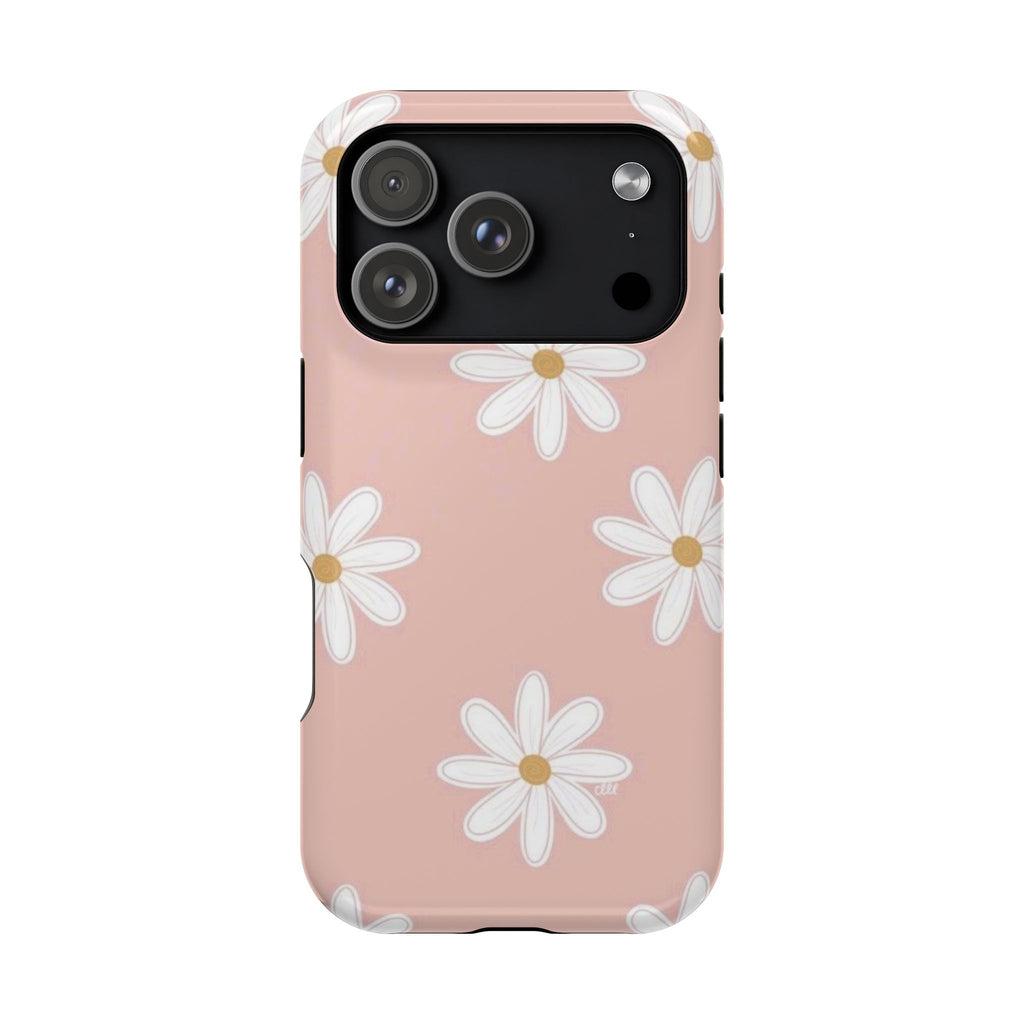 White Daisy Pattern Phone Case | Impact-Resistant Case