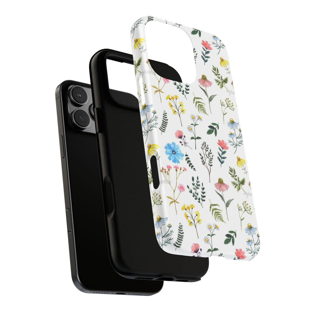 Wildflower Pattern Tough Case | Floral Phone Case, Botanical Print