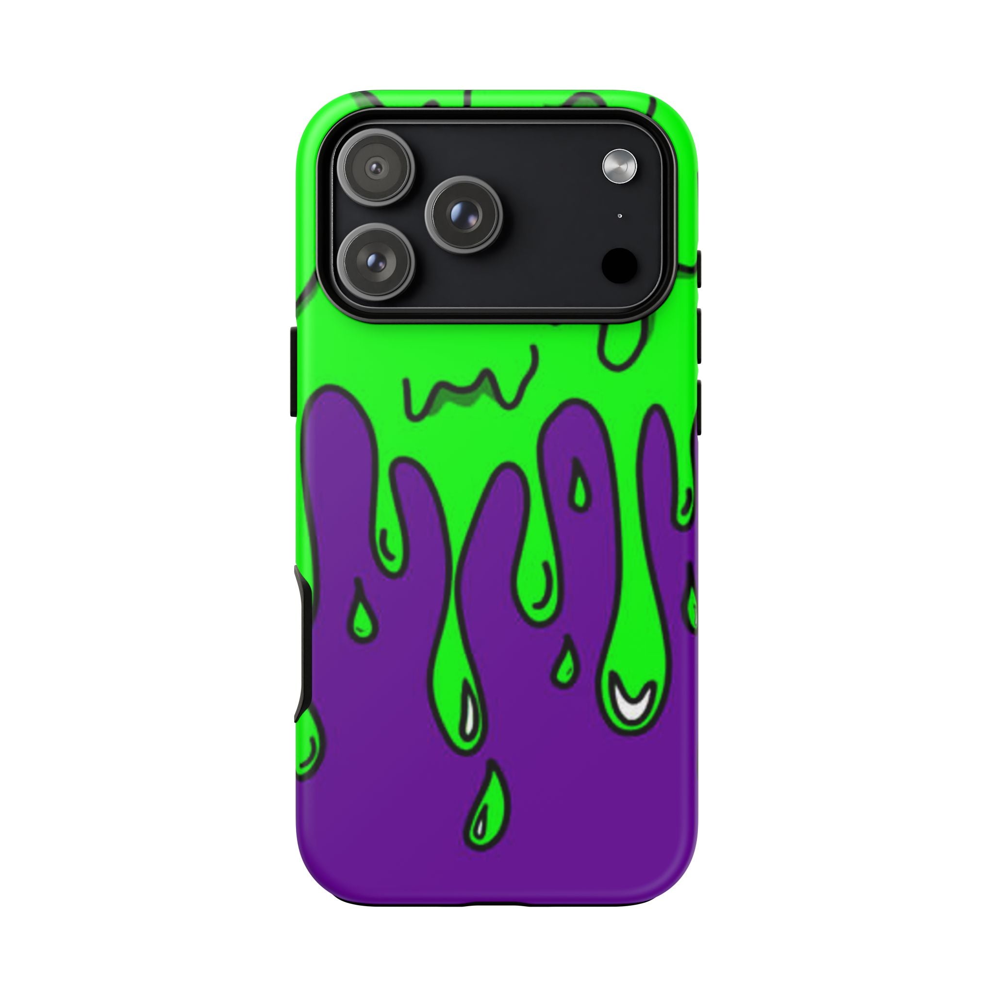 Green and Purple Drip Art Phone Case | Slim Protective Phone Case