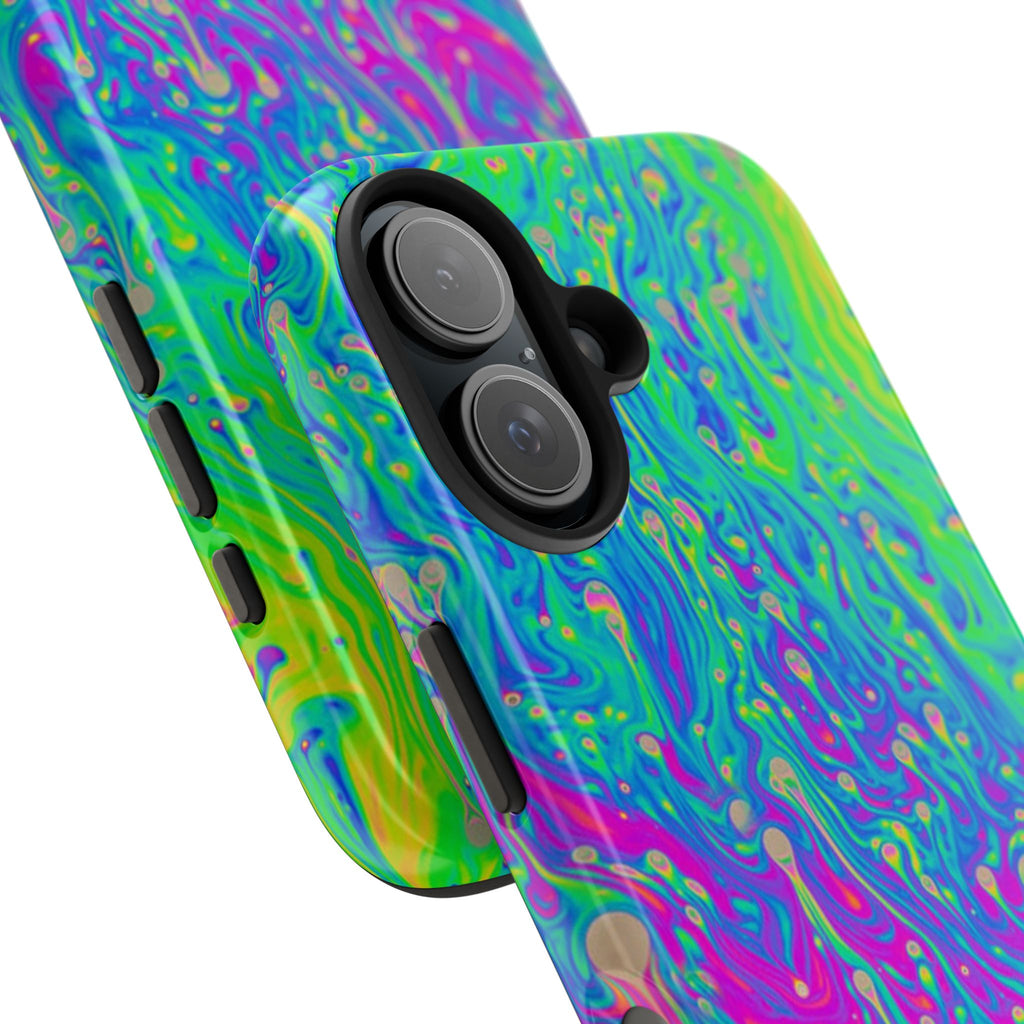 Psychedelic Swirl Tough Phone Case — Neon Marble iPhone Protector