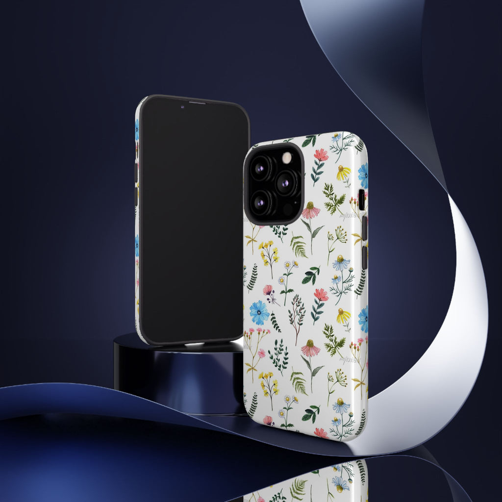 Wildflower Pattern Tough Case | Floral Phone Case, Botanical Print