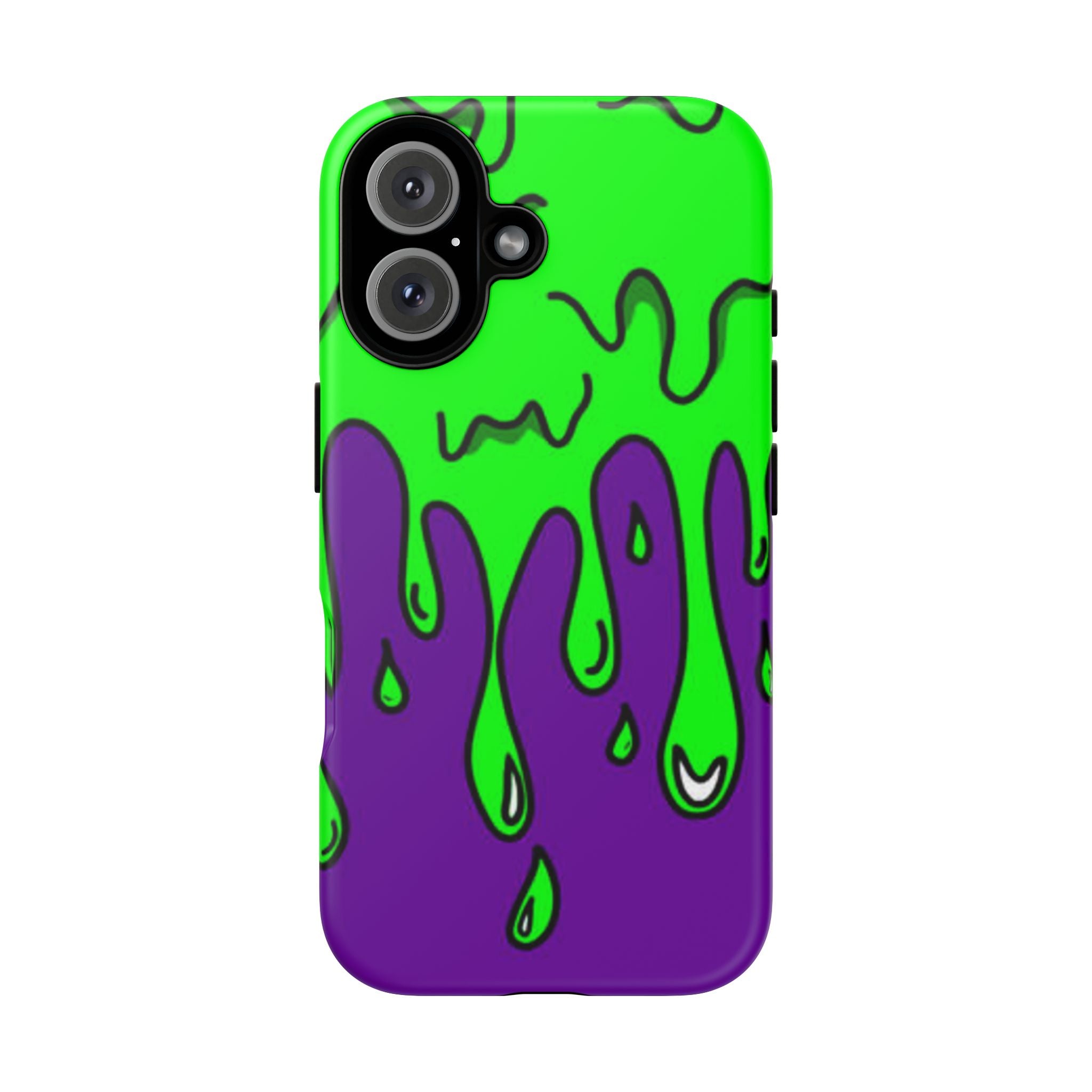Green and Purple Drip Art Phone Case | Slim Protective Phone Case