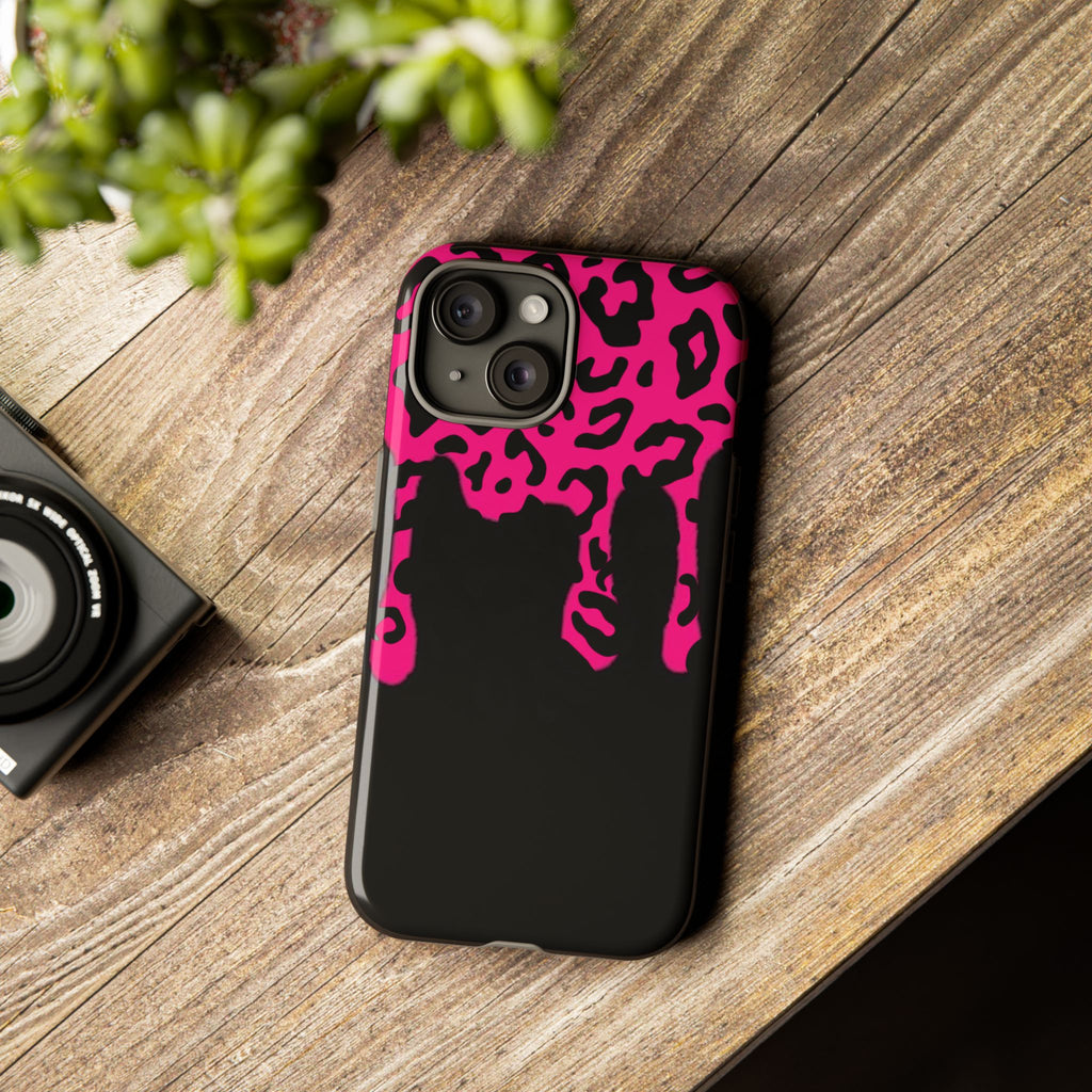 Hot Pink Leopard Drip Phone Case | Tough Case