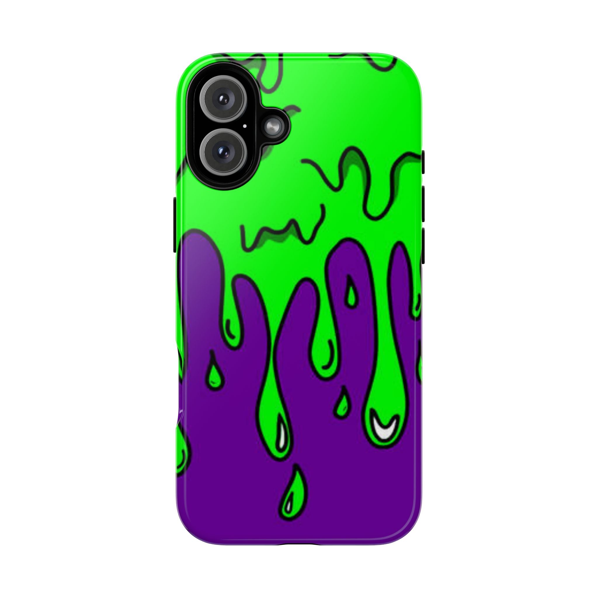 Green and Purple Drip Art Phone Case | Slim Protective Phone Case