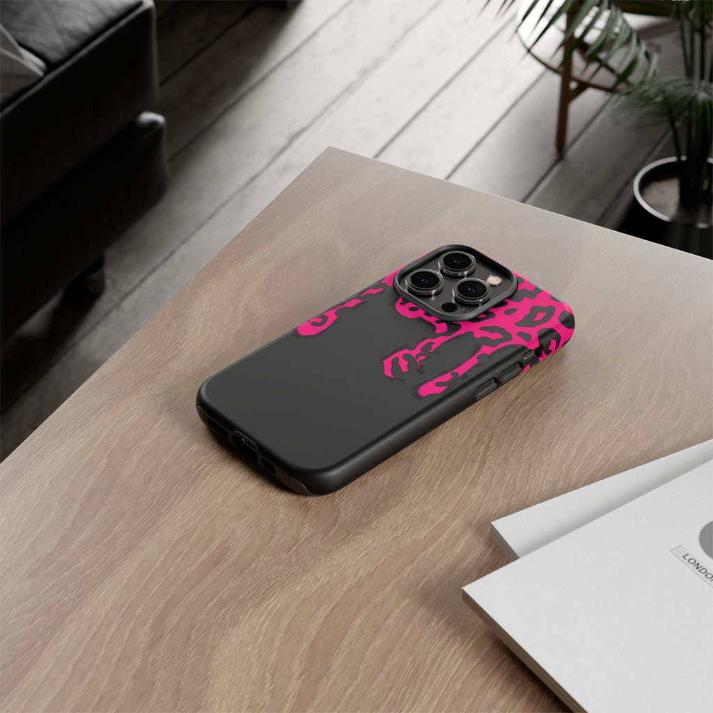 Hot Pink Leopard Drip Phone Case | Tough Case