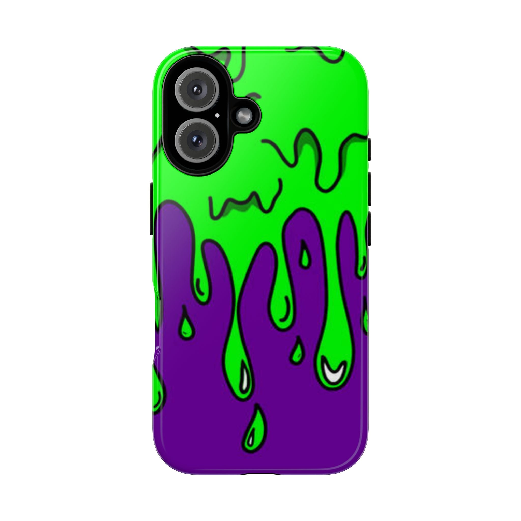 Green and Purple Drip Art Phone Case | Slim Protective Phone Case