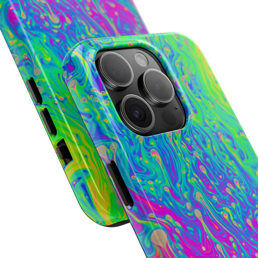 Psychedelic Swirl Tough Phone Case — Neon Marble iPhone Protector