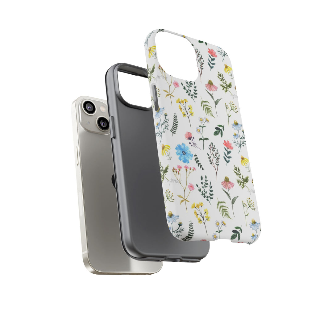 Wildflower Pattern Tough Case | Floral Phone Case, Botanical Print