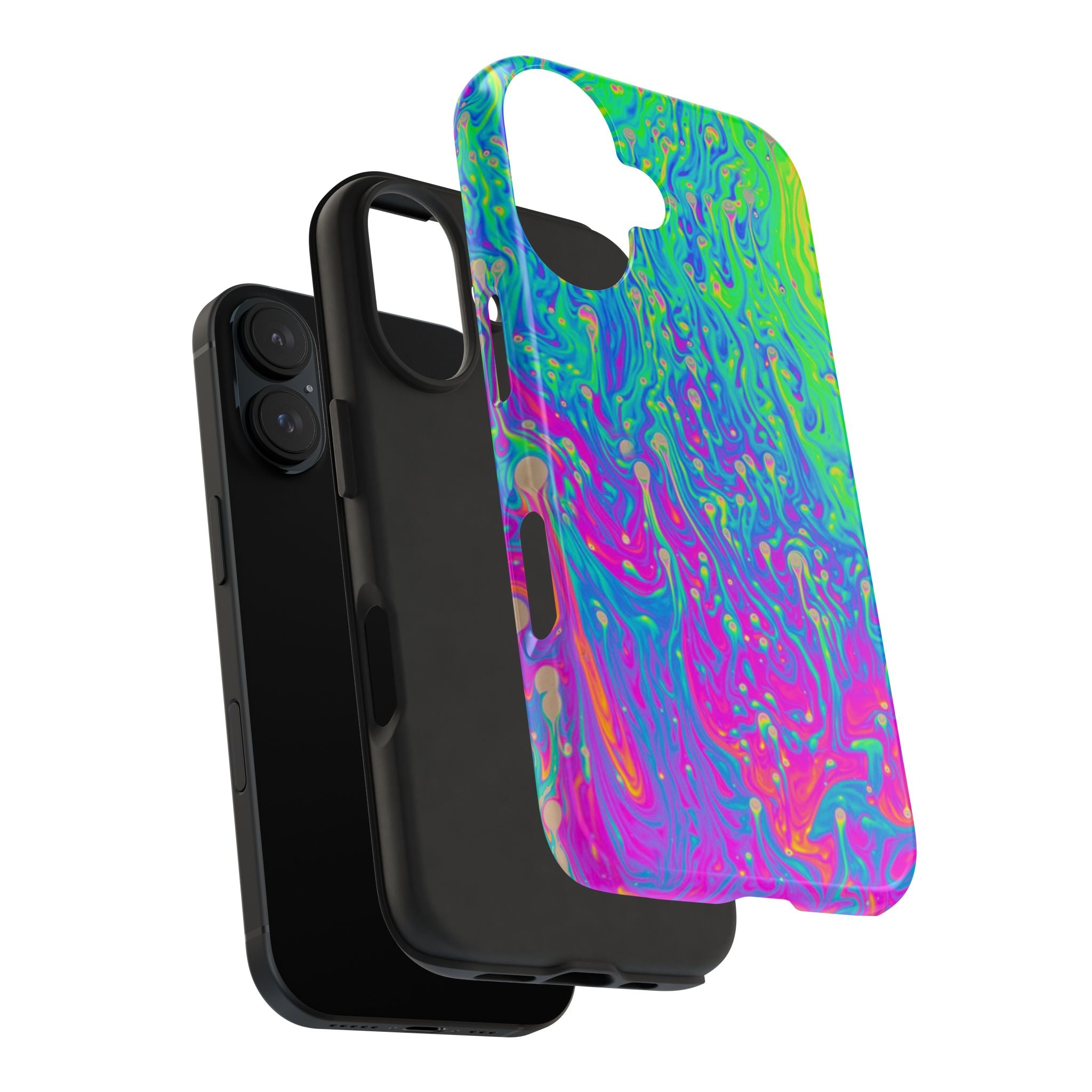 Psychedelic Swirl Tough Phone Case — Neon Marble iPhone Protector