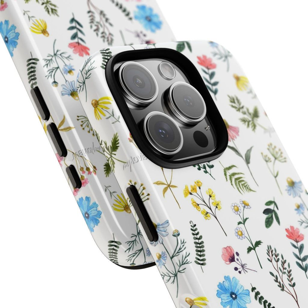 Wildflower Pattern Tough Case | Floral Phone Case, Botanical Print