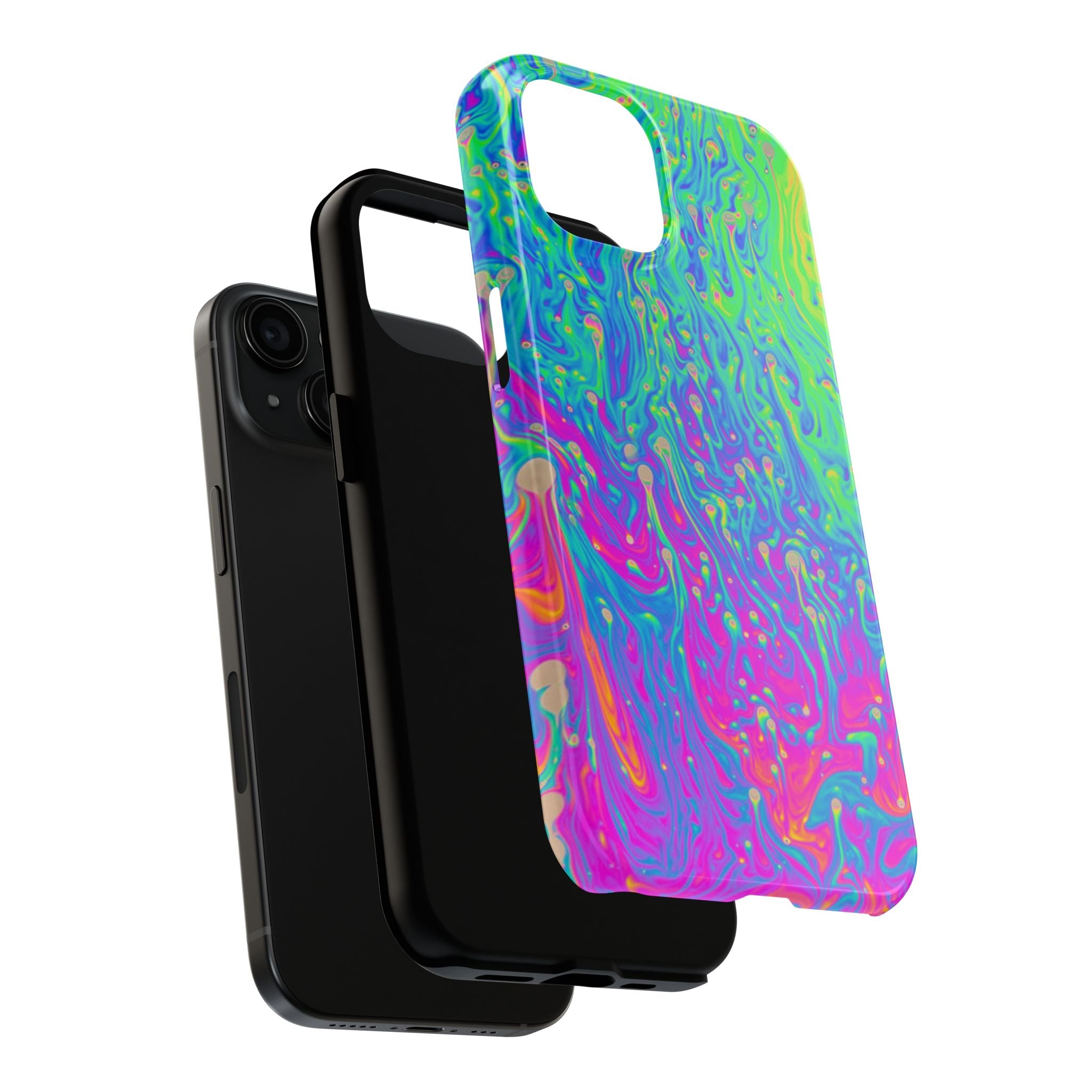Psychedelic Swirl Tough Phone Case — Neon Marble iPhone Protector