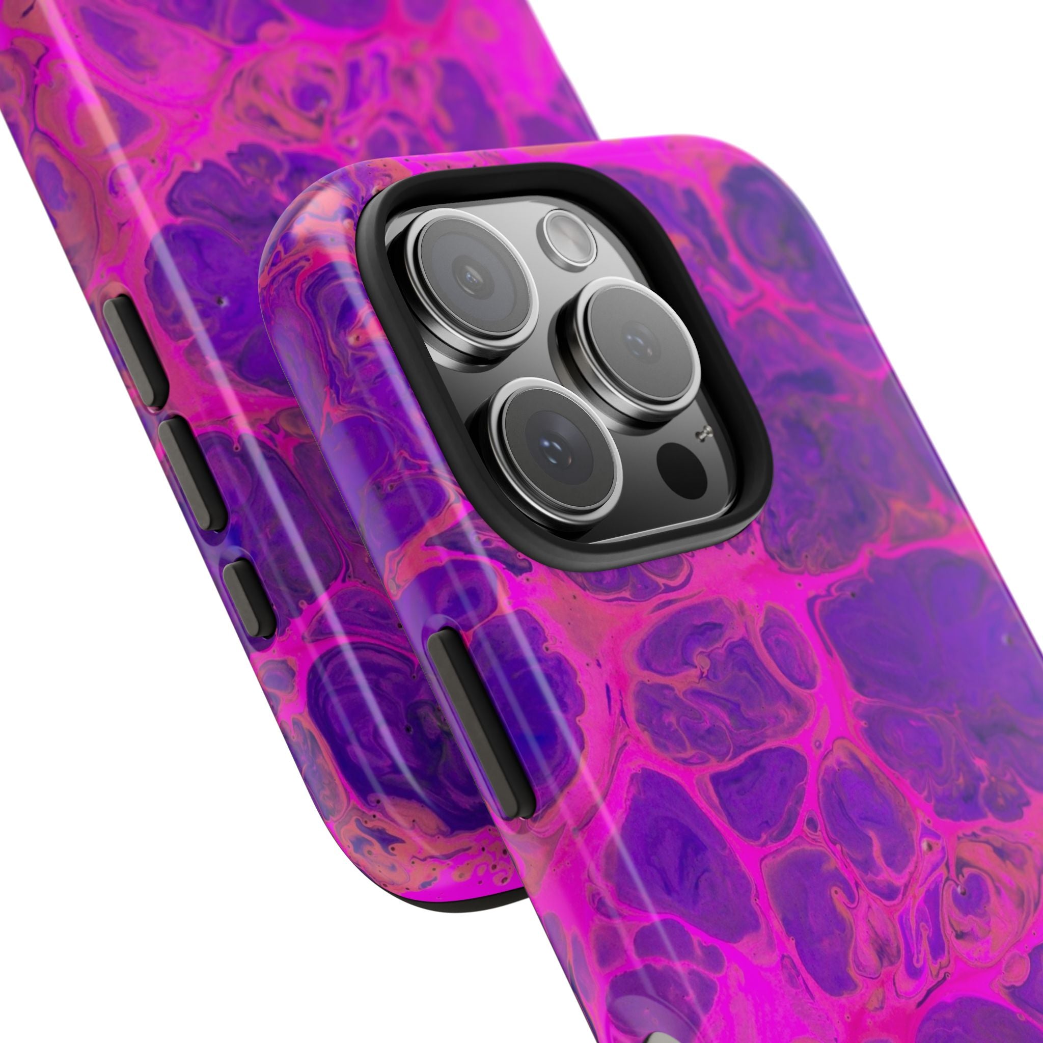 Pink Marble Tough Phone Case — Protective Abstract Swirl Design