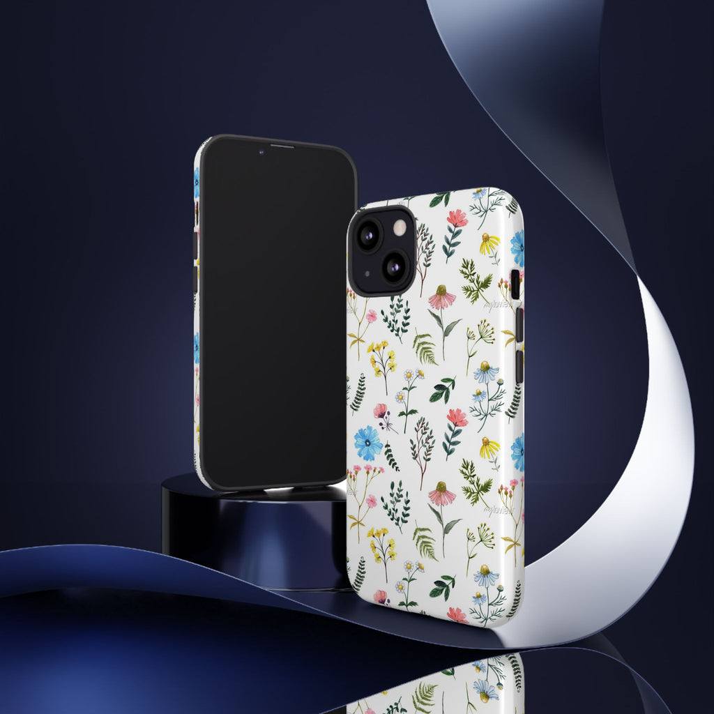 Wildflower Pattern Tough Case | Floral Phone Case, Botanical Print