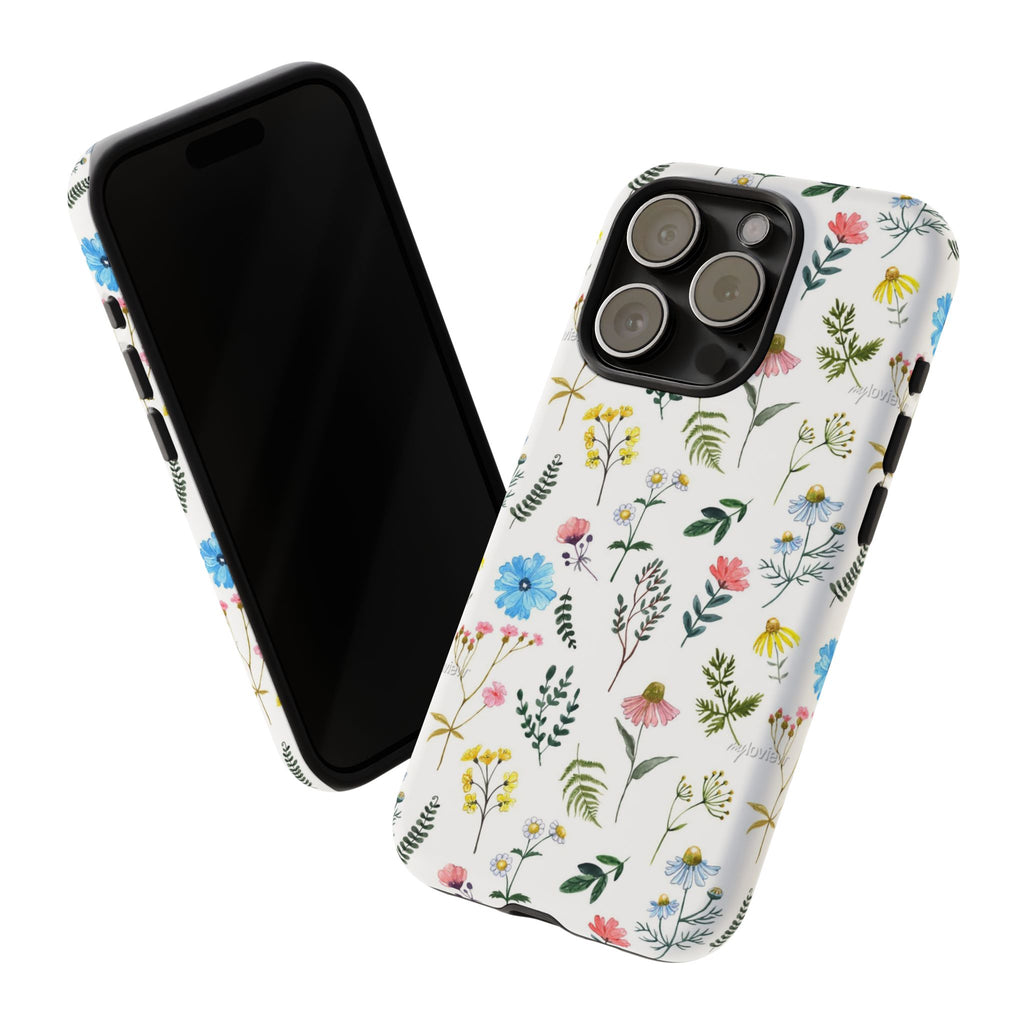 Wildflower Pattern Tough Case | Floral Phone Case, Botanical Print