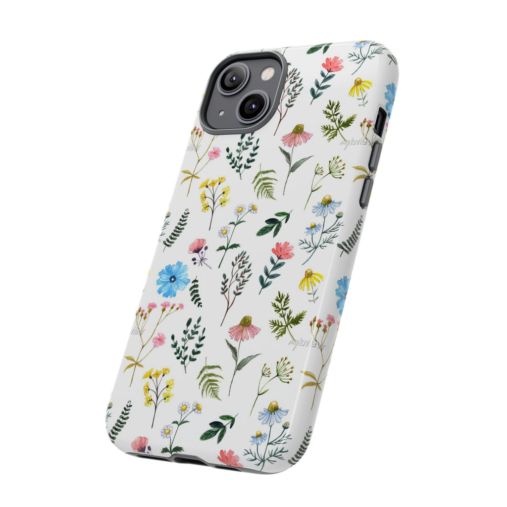 Wildflower Pattern Tough Case | Floral Phone Case, Botanical Print