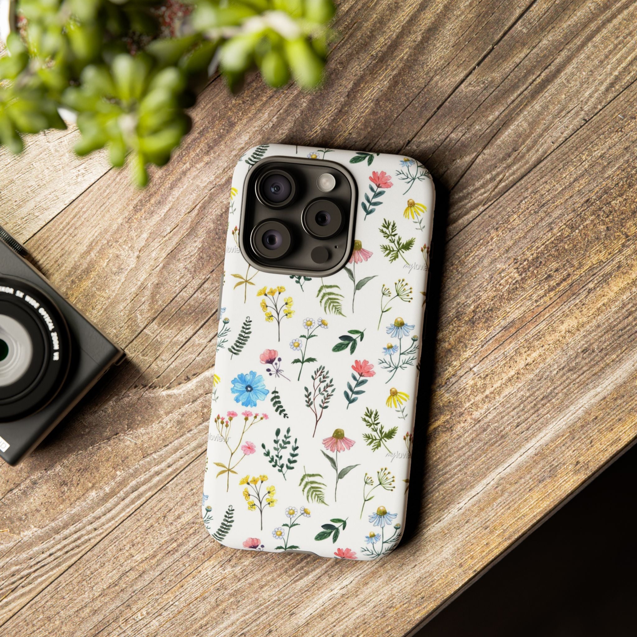 Wildflower Pattern Tough Case | Floral Phone Case, Botanical Print