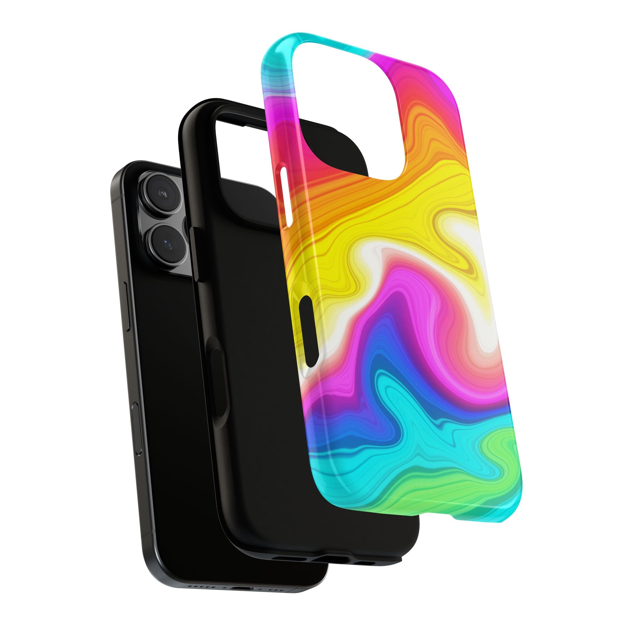 Rainbow Marble Swirl Phone Case | Tough Case