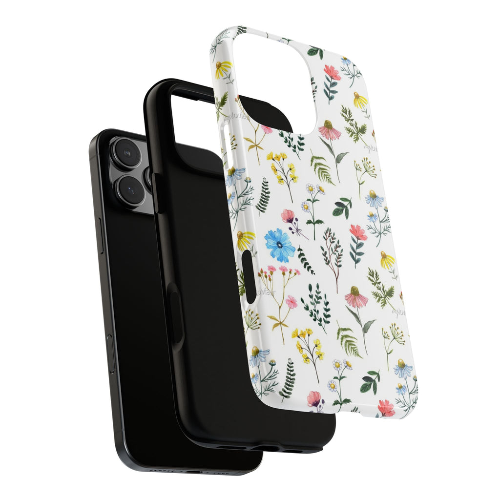 Wildflower Pattern Tough Case | Floral Phone Case, Botanical Print