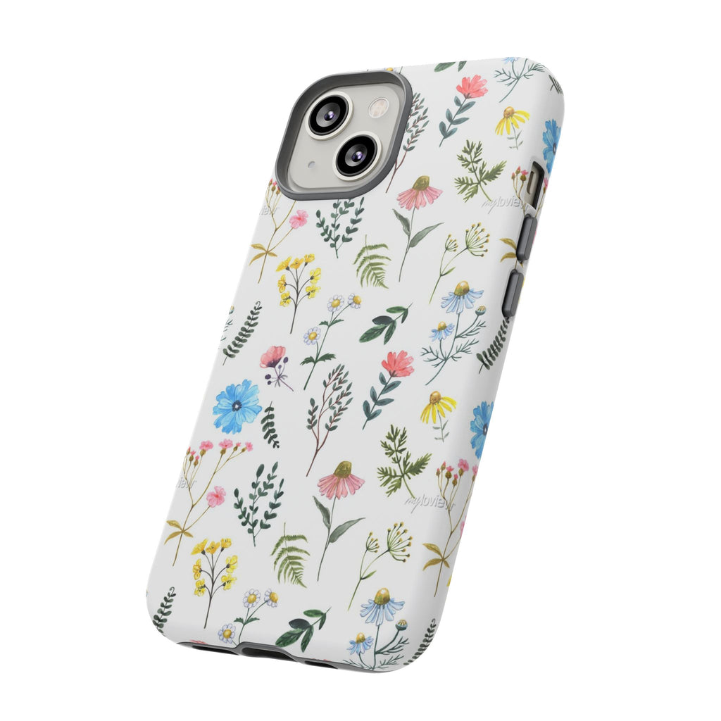 Wildflower Pattern Tough Case | Floral Phone Case, Botanical Print