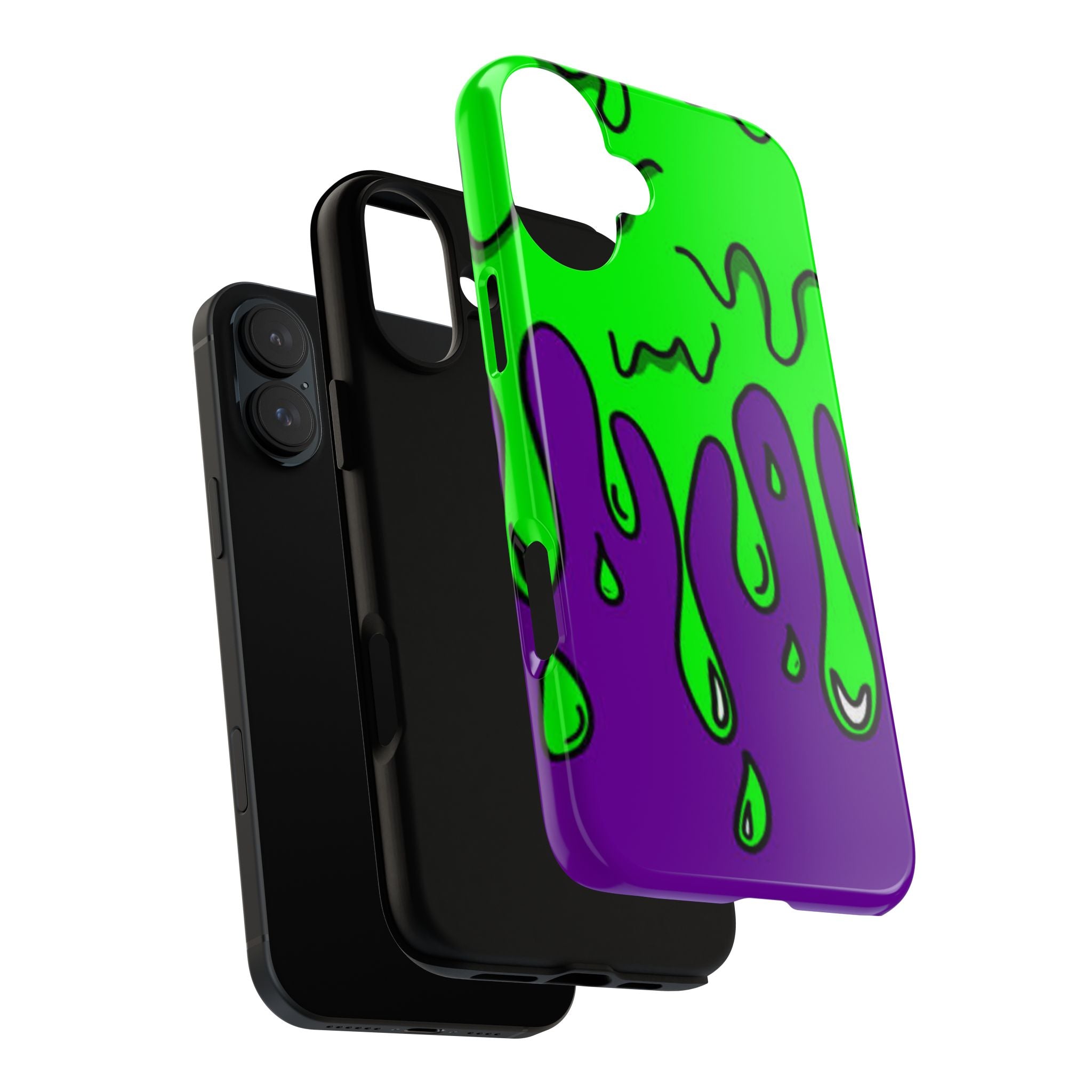Green and Purple Drip Art Phone Case | Slim Protective Phone Case