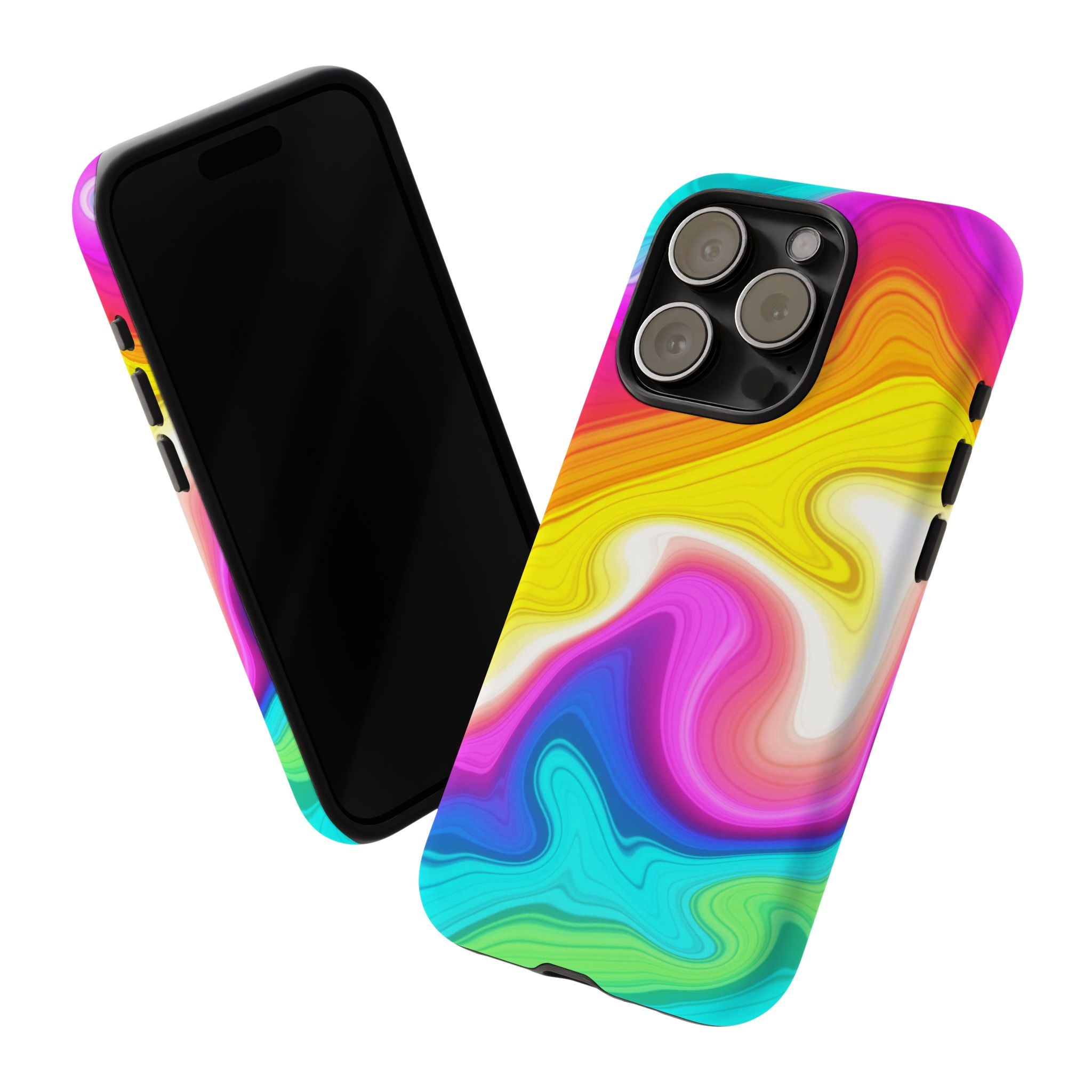 Rainbow Marble Swirl Phone Case | Tough Case