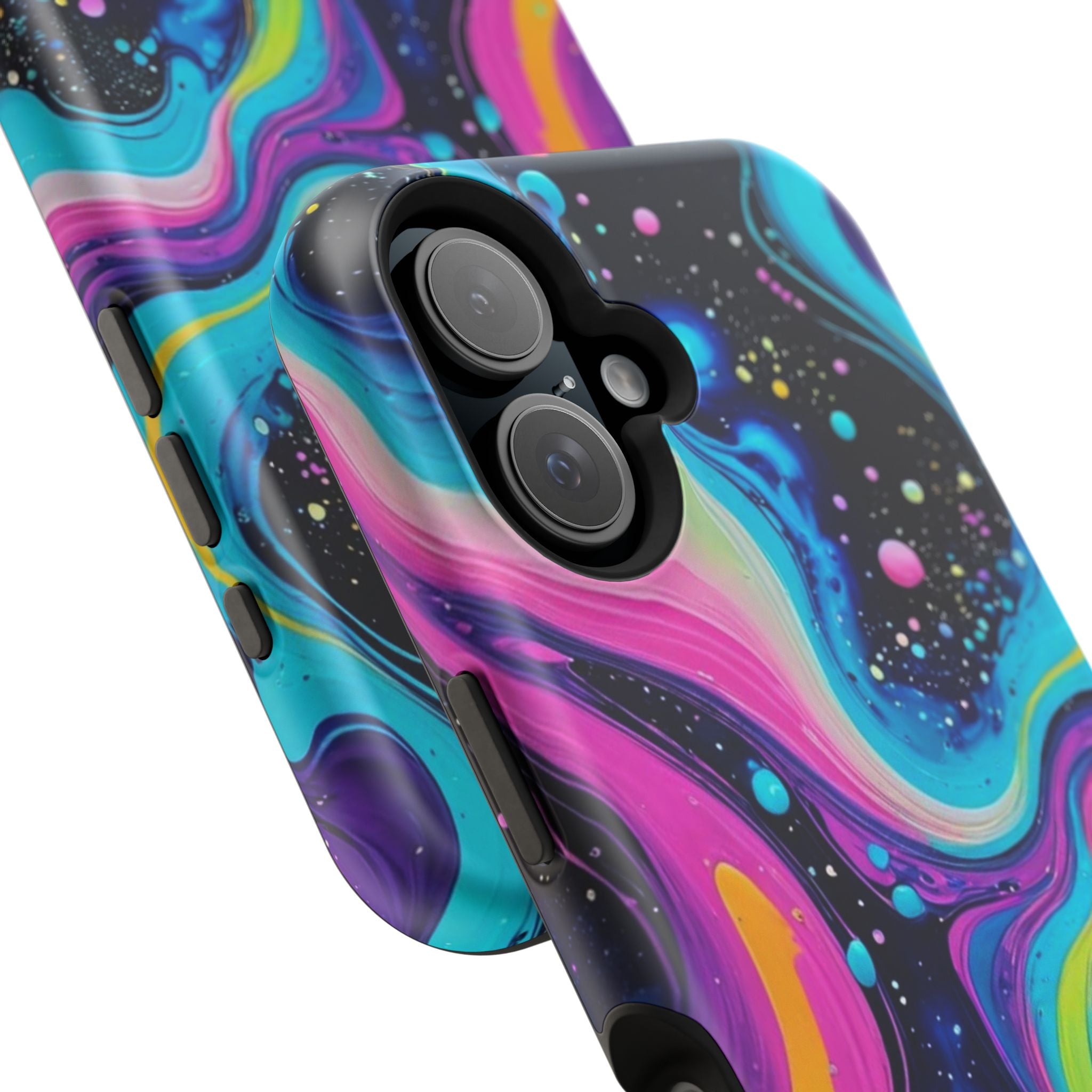 Impact-Resistant Phone Case — Neon Galaxy Swirl
