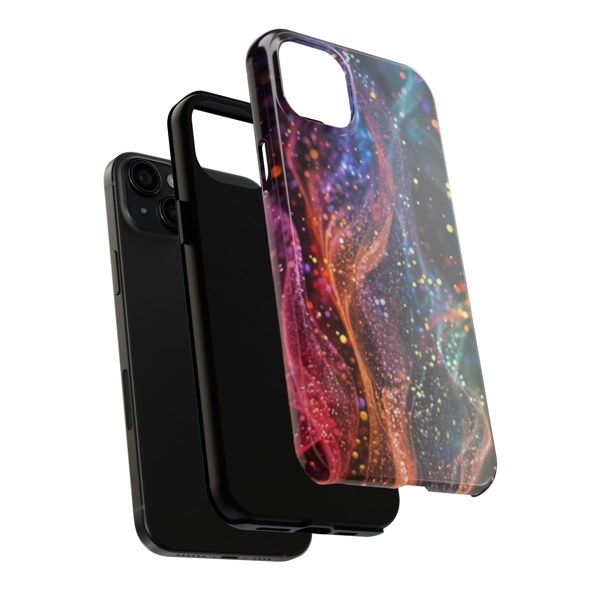 Galaxy Nebula Phone Case | Colorful Cosmic Swirl, Glitter Starry Design