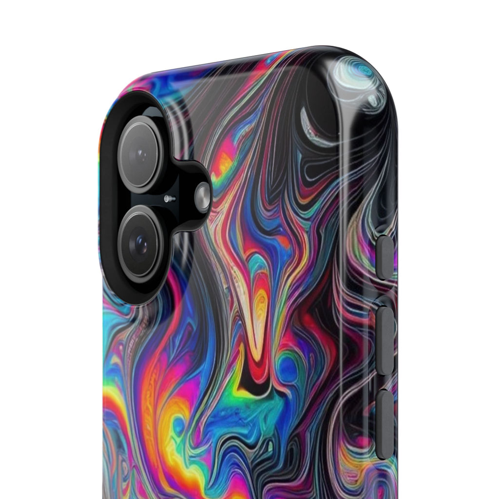 Impact-Resistant Phone Case — Iridescent Psychedelic Swirl