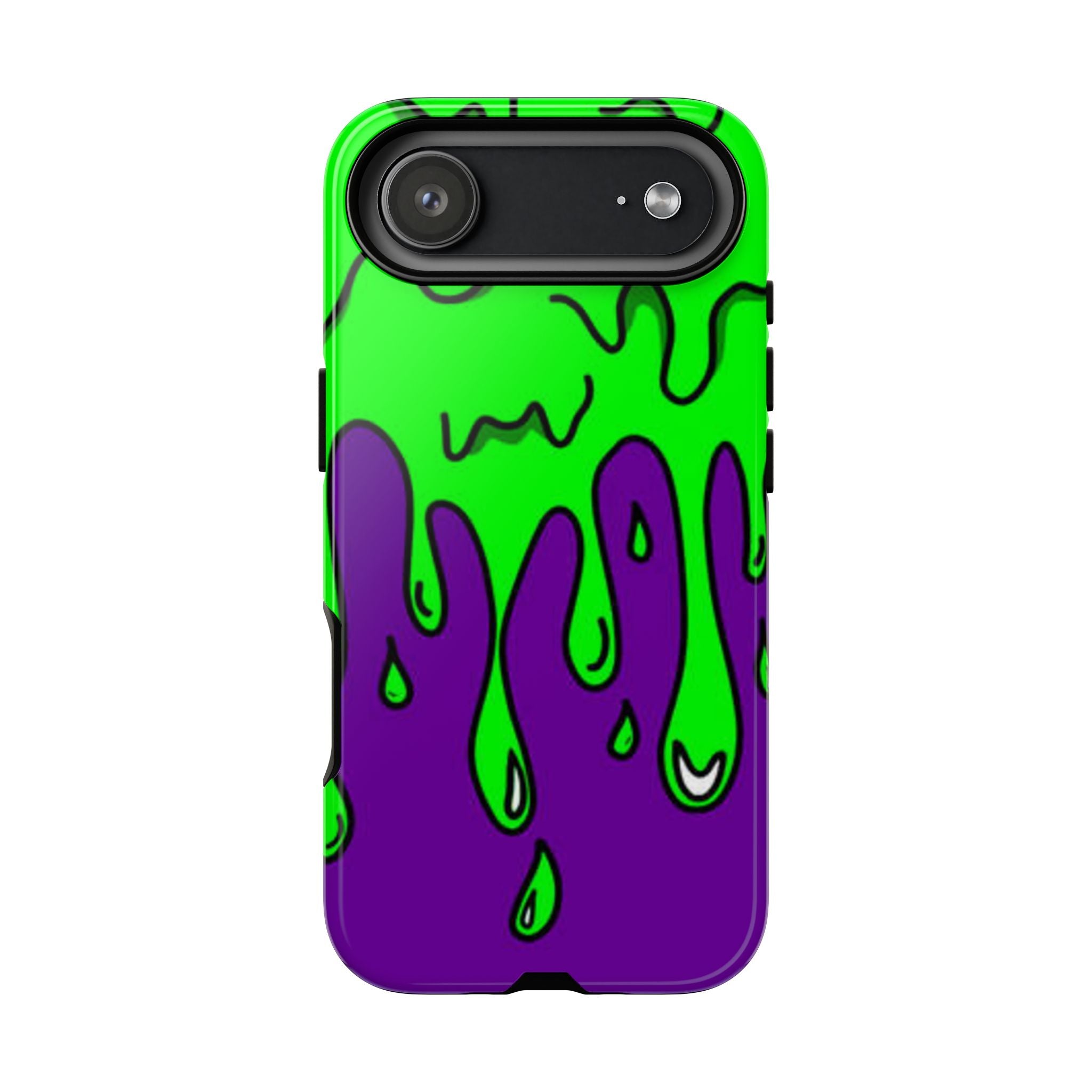 Green and Purple Drip Art Phone Case | Slim Protective Phone Case