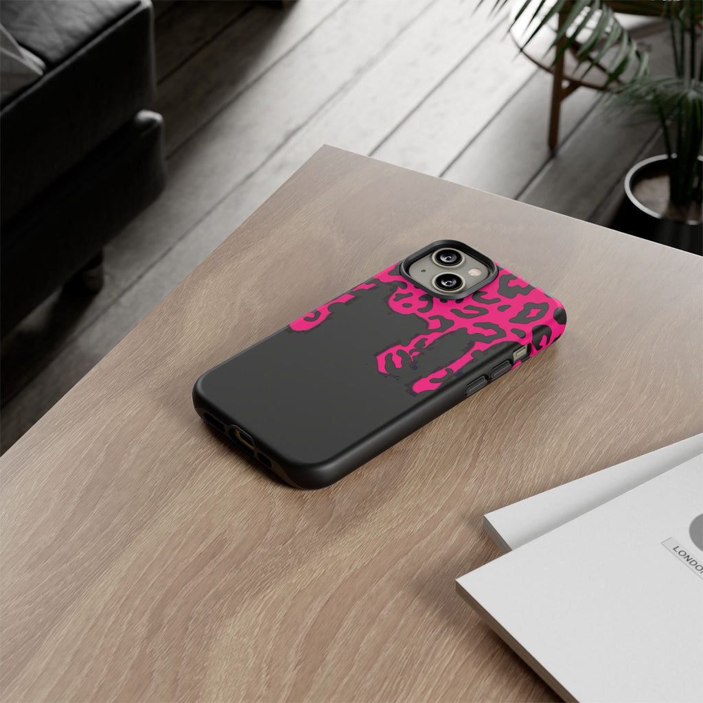 Hot Pink Leopard Drip Phone Case | Tough Case