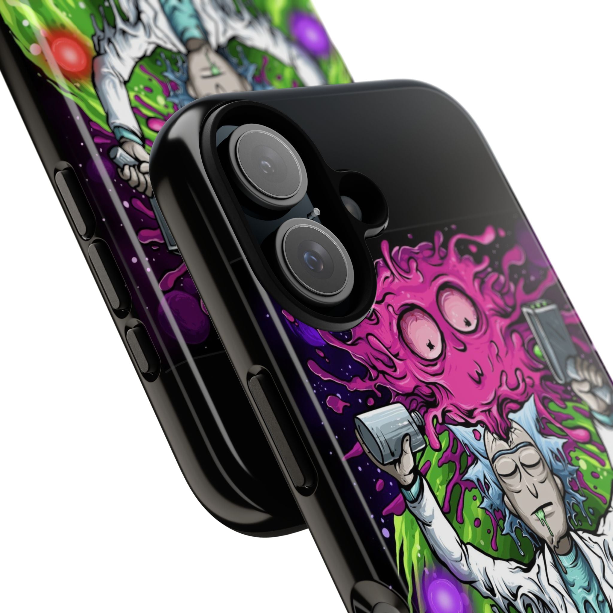 Meditating Scientist Alien Portal phone case | Rick style sci-fi illustration