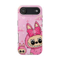 Pink Cute Monster with Bow phone case | Tough Phone Case