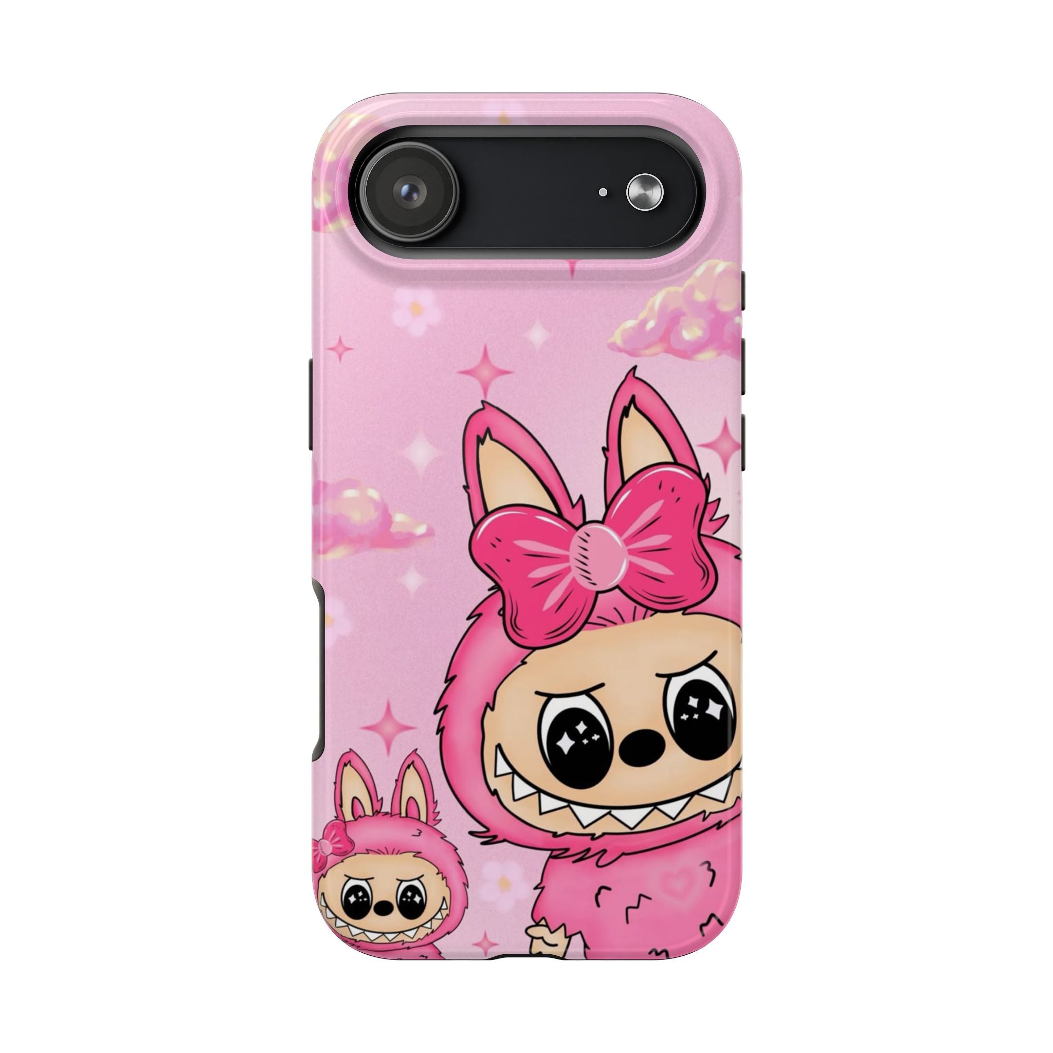 Pink Cute Monster with Bow phone case | Tough Phone Case