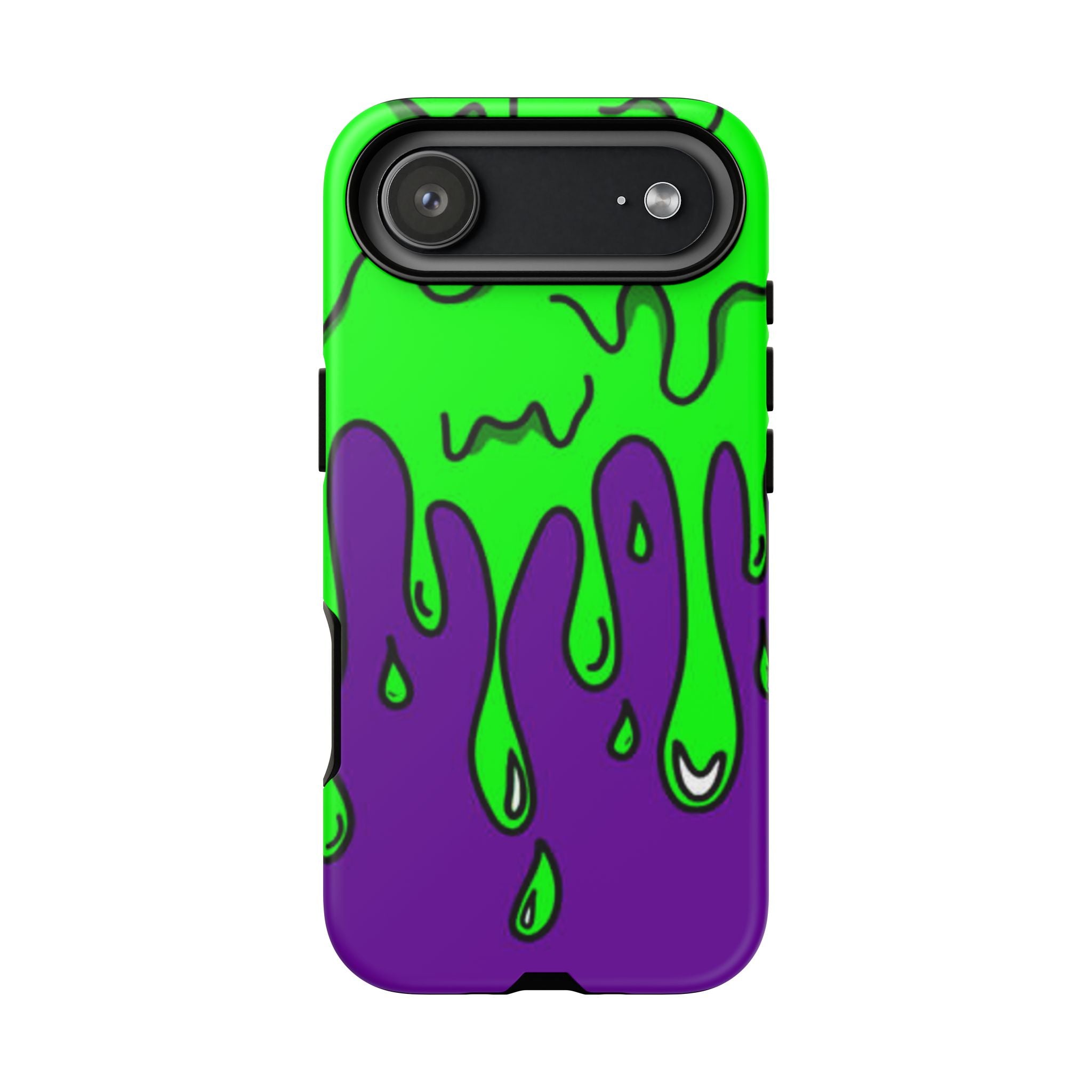 Green and Purple Drip Art Phone Case | Slim Protective Phone Case