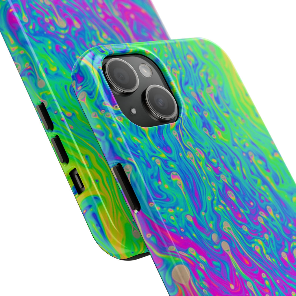 Psychedelic Swirl Tough Phone Case — Neon Marble iPhone Protector
