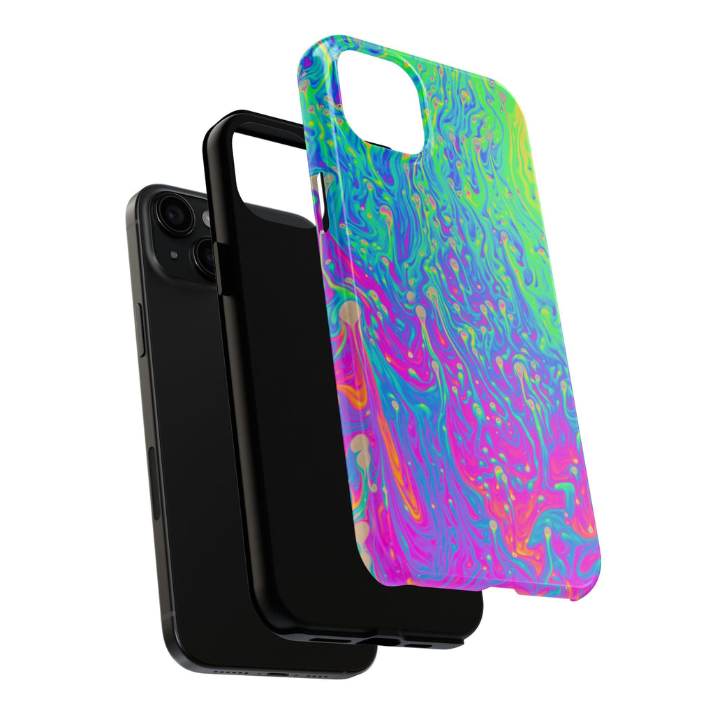 Psychedelic Swirl Tough Phone Case — Neon Marble iPhone Protector