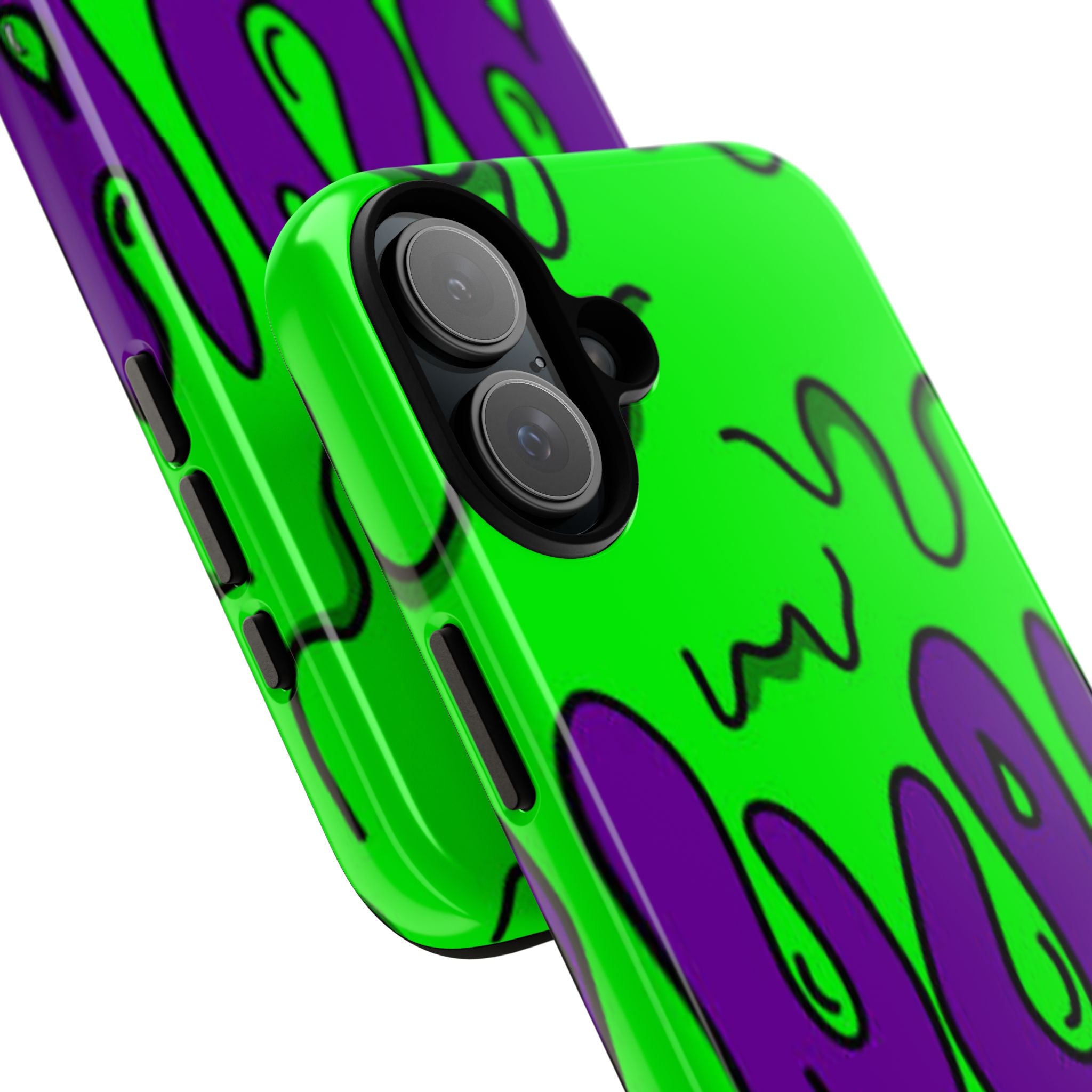 Green and Purple Drip Art Phone Case | Slim Protective Phone Case