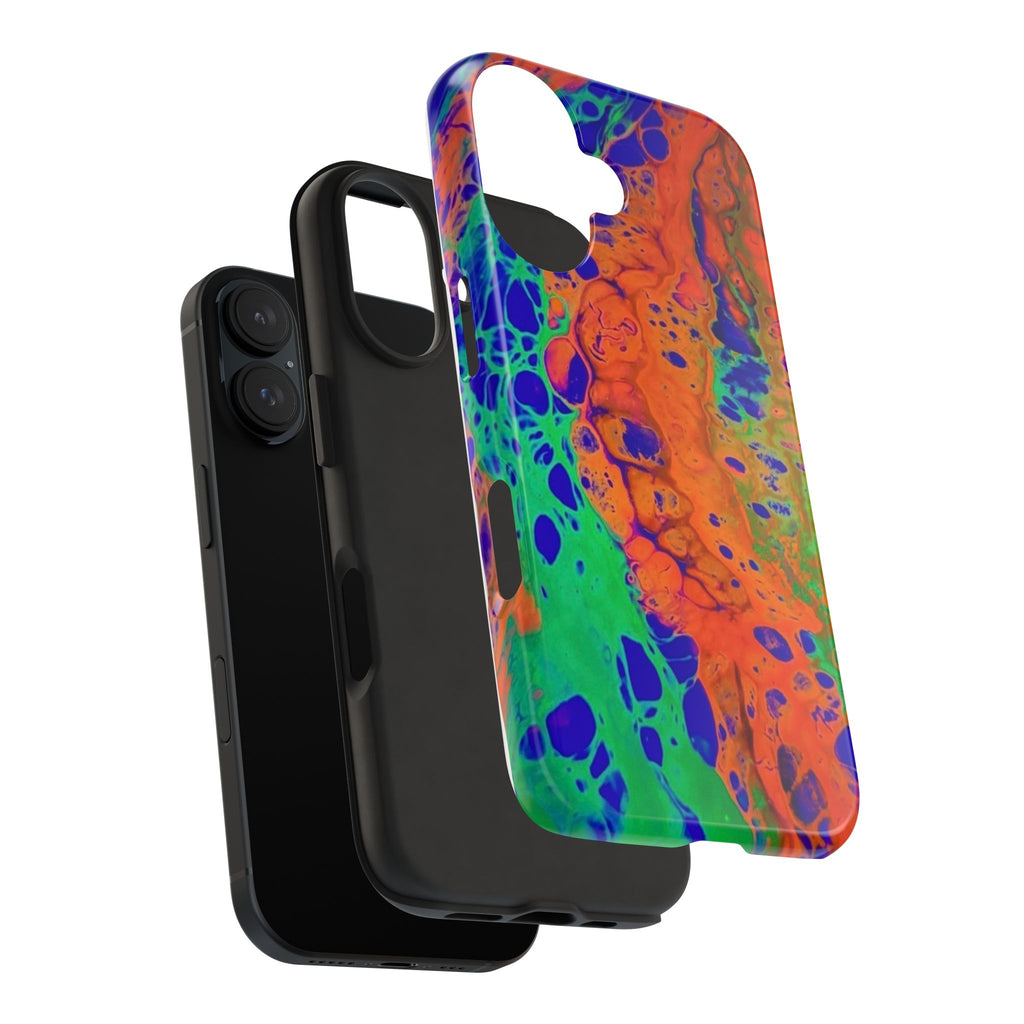 Neon Abstract Fluid Art Tough Phone Case | Psychedelic Marble iPhone Case