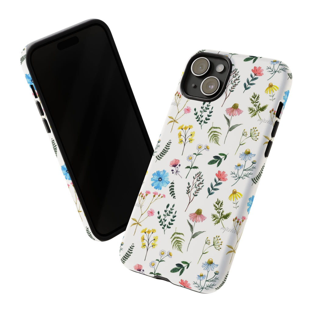 Wildflower Pattern Tough Case | Floral Phone Case, Botanical Print