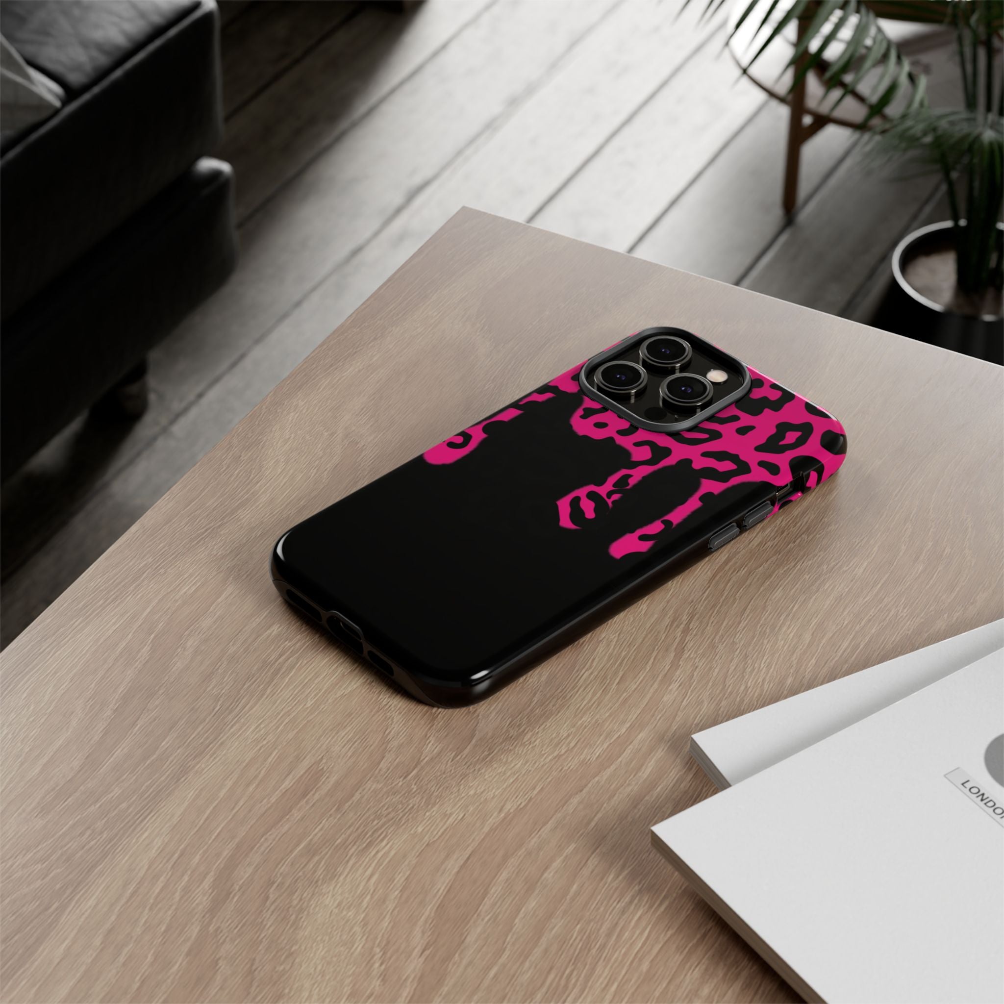 Hot Pink Leopard Drip Phone Case | Tough Case